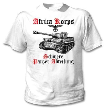 Новое поступление мужской моды TIGER PANZER I AFRICA KORPS Второй МИРОВОЙ войны 2019 года - НОВАЯ БЕЛАЯ хлопчатобумажная футболка