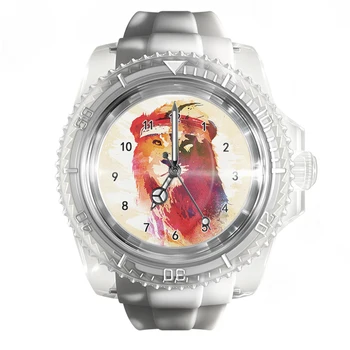 Новые Прозрачные Силиконовые Часы Ink Painting Art Animal Watch Мужские и Женские Часы Модные Кварцевые Наручные Часы