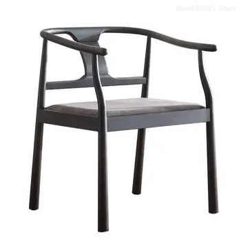 Новый стул в китайском стиле Дзен Официальная Шляпа Стул из массива дерева Круглый стул с подлокотником и спинкой Простой стул с одной книгой для отдыха