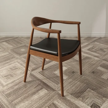 Подлокотник Relax Lounge Chair Обеденный Металлический Одинарный Черный Офис Дизайнерские стулья для гостиной Кожаная мебель для дома Sedie Da Pranzo
