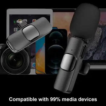 Полезный беспроводной петличный микрофон 2,4 G без потерь, легкий петличный микрофон с автоматическим подключением для интервью