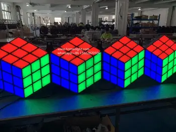 Популярный светодиодный 3D-фон Magic Cube Wall для свадебной вечеринки в ночном клубе