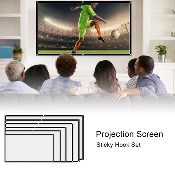 Портативный проекционный киноэкран 60 72 84 100 120 150 дюймов 16: 9 4K HD Складной экран для кинотеатра Внутри и снаружи