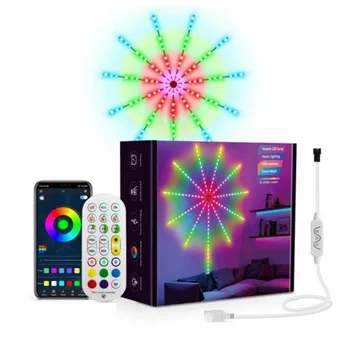 Рождественское украшение KESHU, умный Bluetooth, Светодиодный Музыкальный Марафон с проточной водой, Взрывная лампа с полноцветным фейерверком 2023