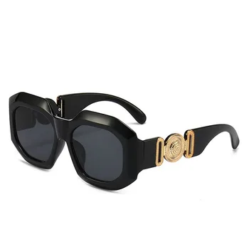 Роскошные брендовые женские солнцезащитные очки, модные дизайнерские квадратные солнцезащитные очки в стиле ретро, очки с декоративными оттенками UV400