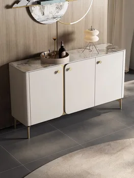 Роскошный входной шкаф, современный и минималистичный шкаф для хранения в итальянском стиле, шкаф для хранения с каменной панелью на стене в гостиной r