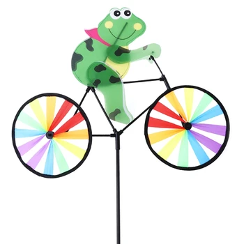 Симпатичное 3D животное на велосипеде Ветряная мельница Вихрь Садовая лужайка Декор двора Ветряная вертушка