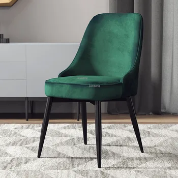 Скандинавские бархатные домашние обеденные стулья, современный минималистичный Легкий Роскошный стул со спинкой, стул для макияжа в спальне для девочек, кухонная мебель