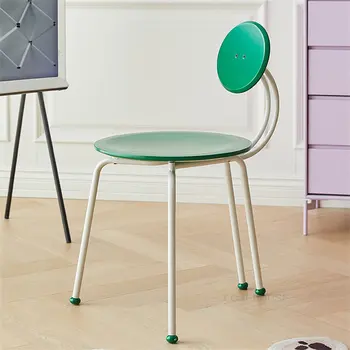 Скандинавские металлические обеденные стулья для столовой, современный минималистичный зеленый Креативный обеденный стул, Дизайнерский кофейный стул для отдыха