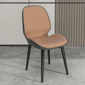 Скандинавские стулья с черными металлическими ножками, Минималистичный Эргономичный Модный стул для столовой, Расслабляющая Модная Мебель Silla Comedor Nordic