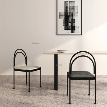 Скандинавский Минималистичный обеденный стул современного дизайна для кухонной мебели Home Metal Со спинкой творческой личности, косметический столик для макияжа
