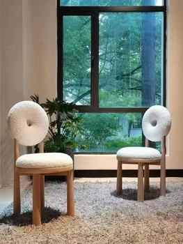 Скандинавский одноместный диван, дизайнерский стул, обеденный стул Со спинкой, простой современный стул с акцентом, домашний тканевый стул для отдыха, массив дерева