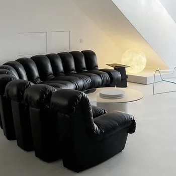 Складной роскошный диван для ленивой гостиной, L-образное минималистичное кресло с откидной спинкой, Секционный кожаный диван, Современная гостиная, Уютные предметы интерьера Divano