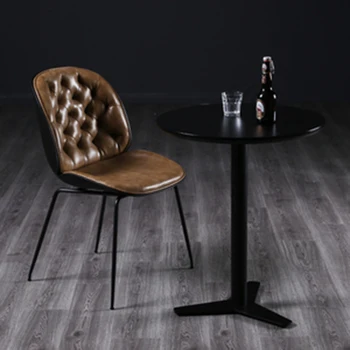 Современный американский обеденный стул с одной спинкой, Роскошные кожаные обеденные стулья, Ретро дизайнерская мебель Muebles De Cocina WZ