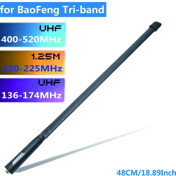 Трехдиапазонная Тактическая Антенна ABBREE 144/222/435 МГц для Baofeng BF-R3 UV-82T UV-5RX3 UV-82X3, Портативной Рации BTECH UV-5X3