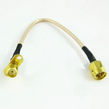 Удлинительный кабель SMA male-SMA female с 2 ОТВЕРСТИЯМИ для подключения к панели кабель-косичка RG316 5 см