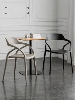 Утолщенное пластиковое кресло Простой домашний обеденный стул Домашний Скандинавский стул для креативного отдыха на открытом воздухе современная мебель