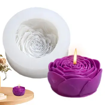 Форма для розовых свечей Ручной работы, свеча в виде цветка пиона, Силиконовая форма для свадебного ужина, Форма для мыла в виде цветка розы, Декор торта