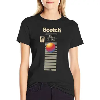 Футболка VHS Scotch E180, футболка с аниме, черные футболки для женщин