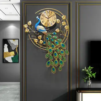 Часы с павлином, настенные часы, настенные часы для гостиной, дома, креативные модные немой современные украшения, индивидуальные часы Феникс