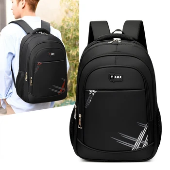 Черный рюкзак для мальчиков, мужская дорожная сумка для отдыха, компьютерная сумка для старшеклассника
