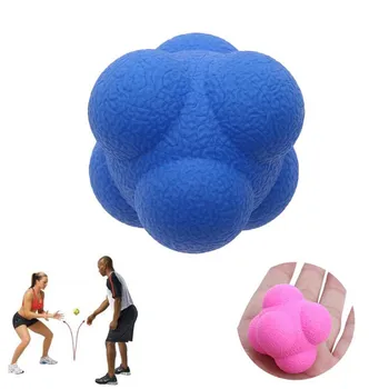 Шестиугольный реактивный мяч 5,5 см, Силиконовый мяч для упражнений на ловкость, координацию, рефлекс, Спортивный мяч для фитнеса