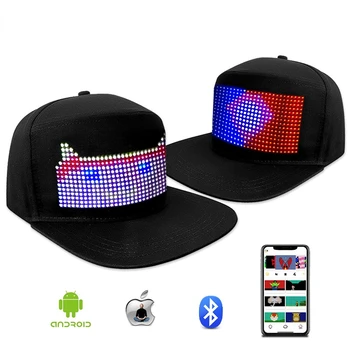Шляпа со светодиодной подсветкой, умный экран управления Bluetooth, шляпа с многоязычным дисплеем, рекламная кепка для выпускного вечера, Декоративная шляпа с возможностью редактирования