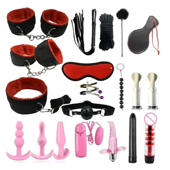 Экзотические секс-БДСМ Игрушки, плюшевый сексуальный бандажный комплект, удерживающий комплект, кляп, хлыст, секс-игрушки, прямая поставка